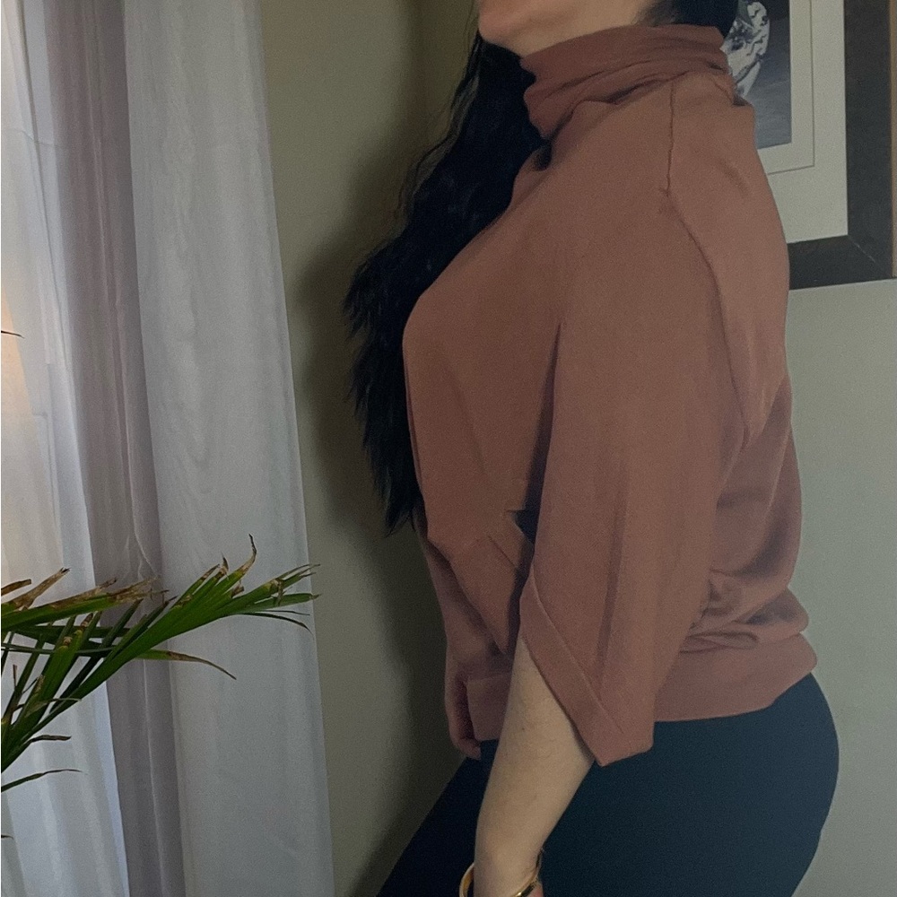 UKASTYLE TOP PONCHO STYLE SIZE M BROWN - Picture 9 of 15